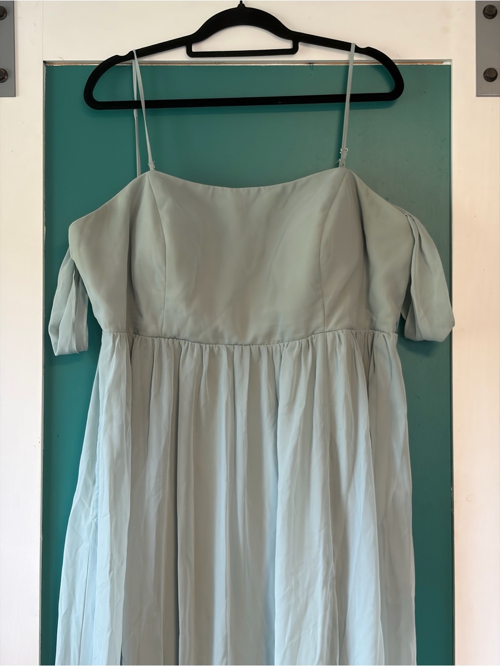 Birdy Grey Strapless Sage Green Maxi Dress with Side Slit - Picture 3 of 4
